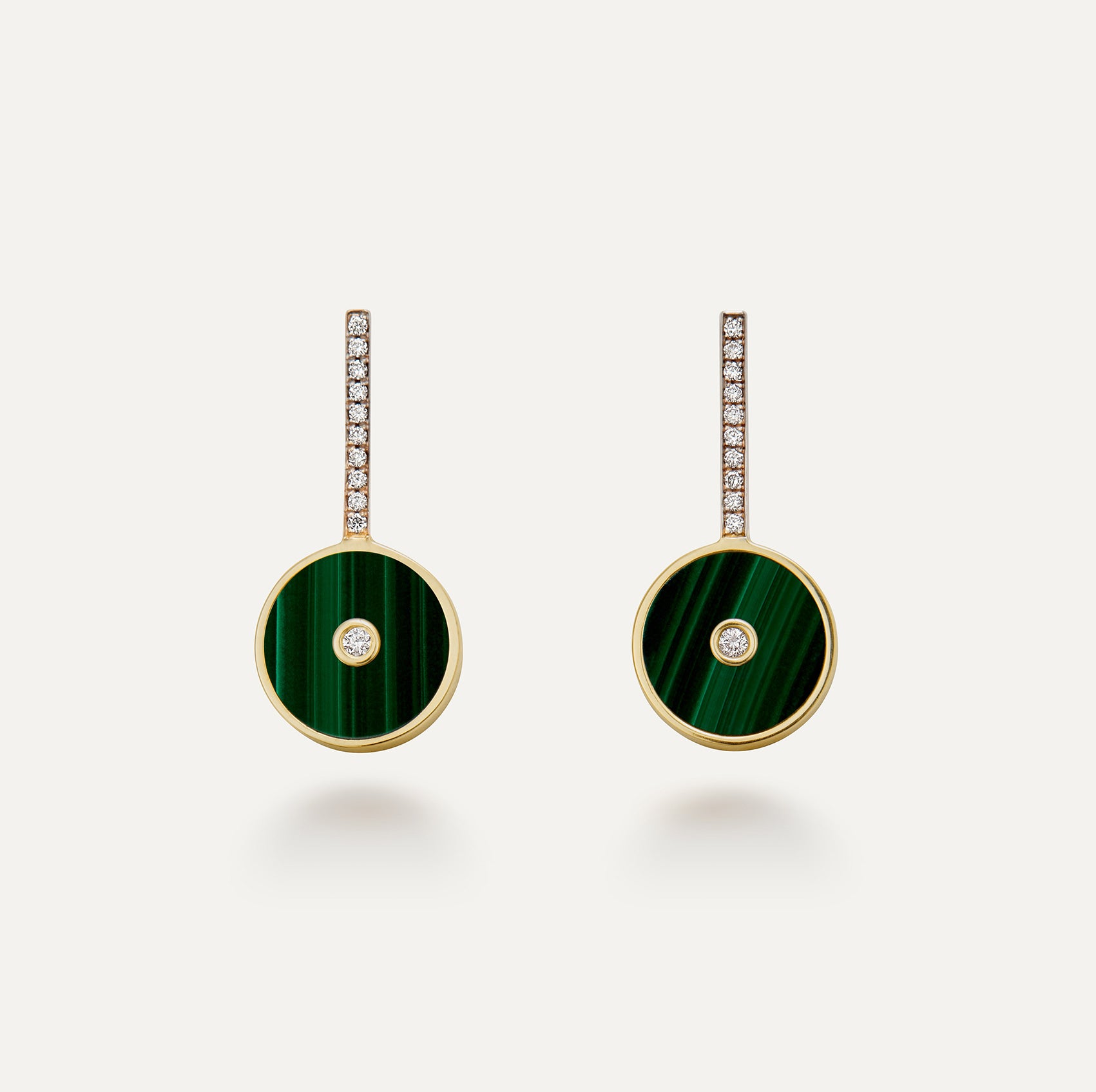 Déco Malachite & Diamonds Earrings