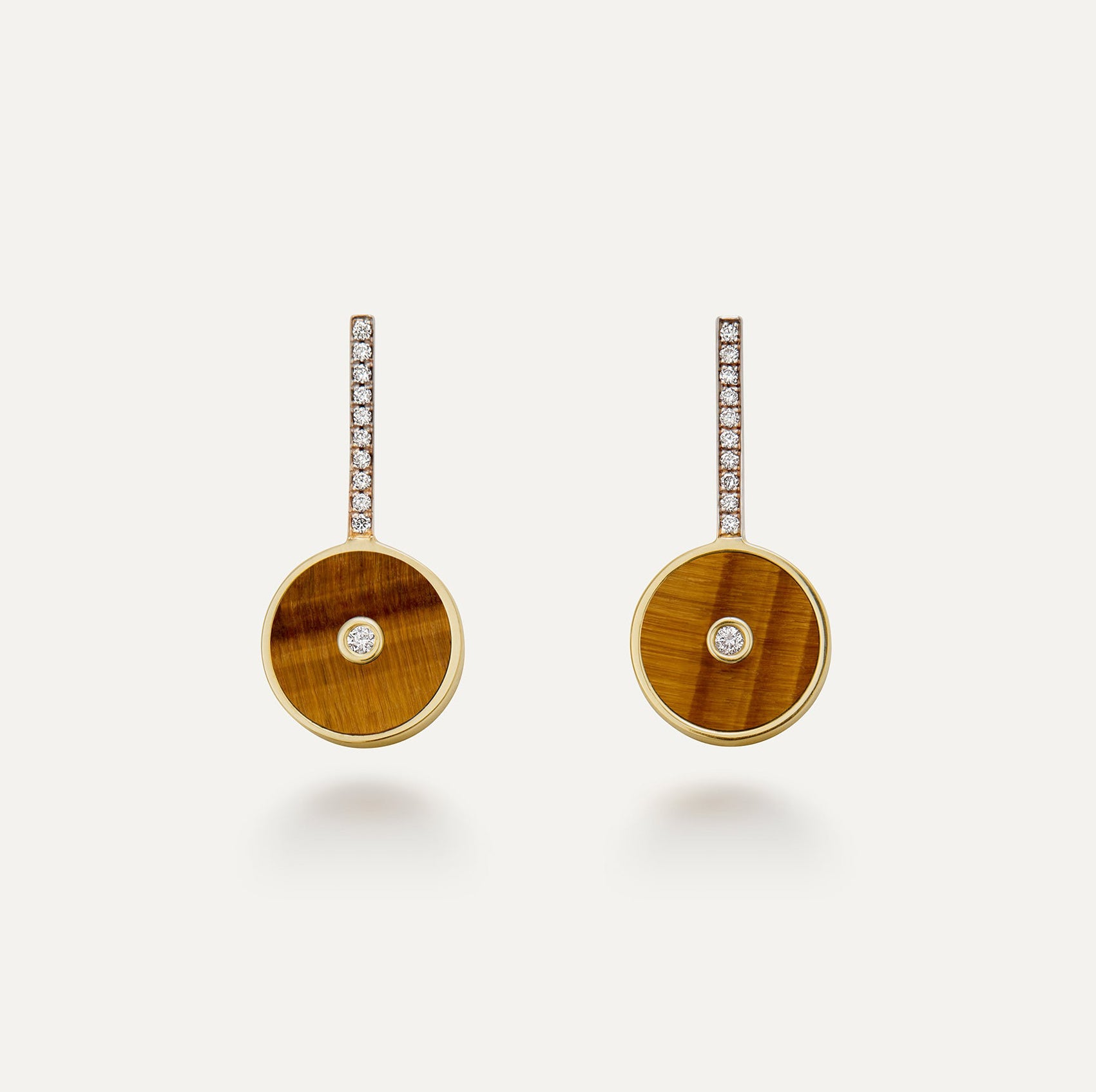 Déco Tiger Eye & Diamonds Earrings