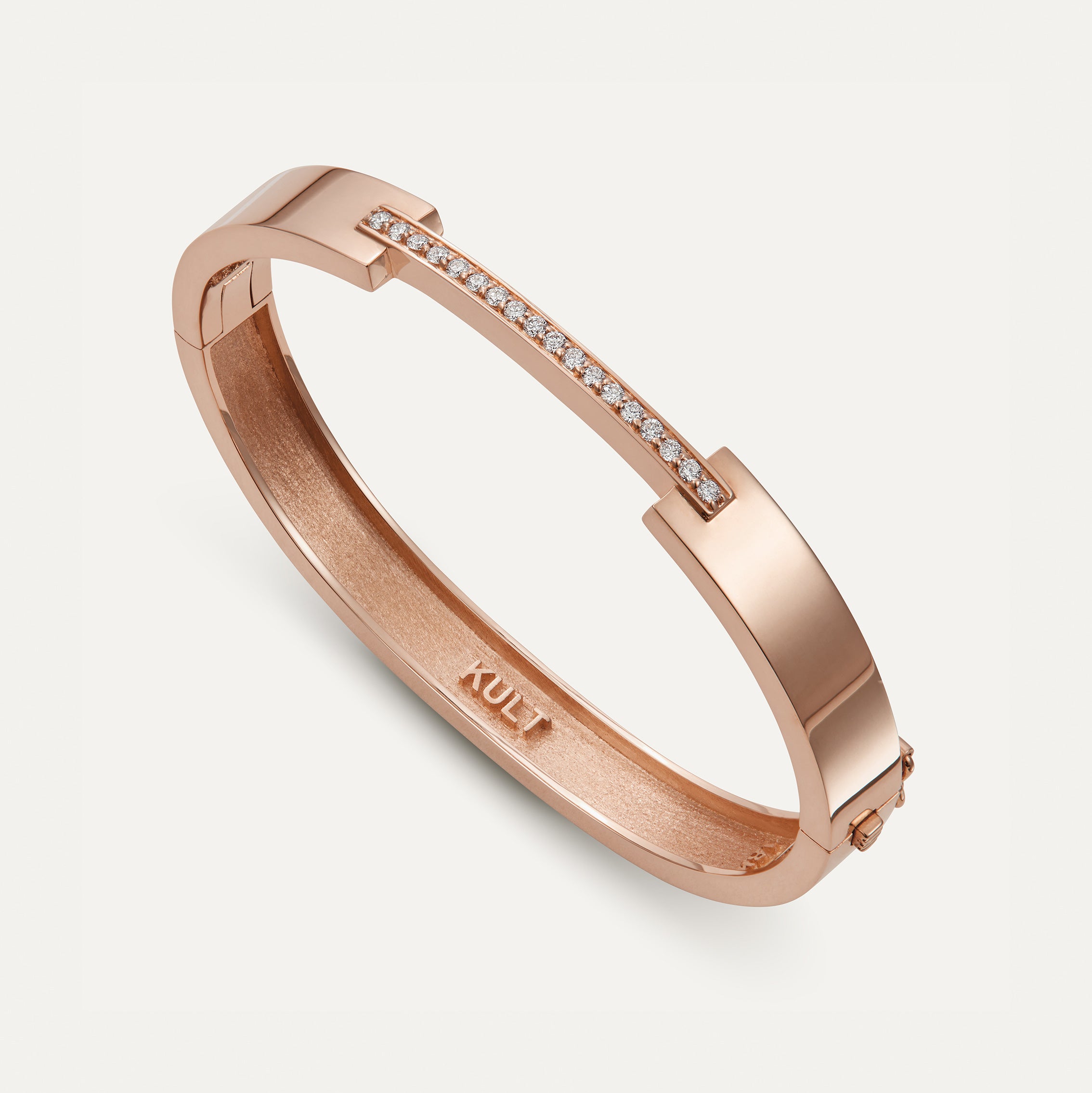 La Ligne Bangle Rose Gold & Diamonds Bracelet