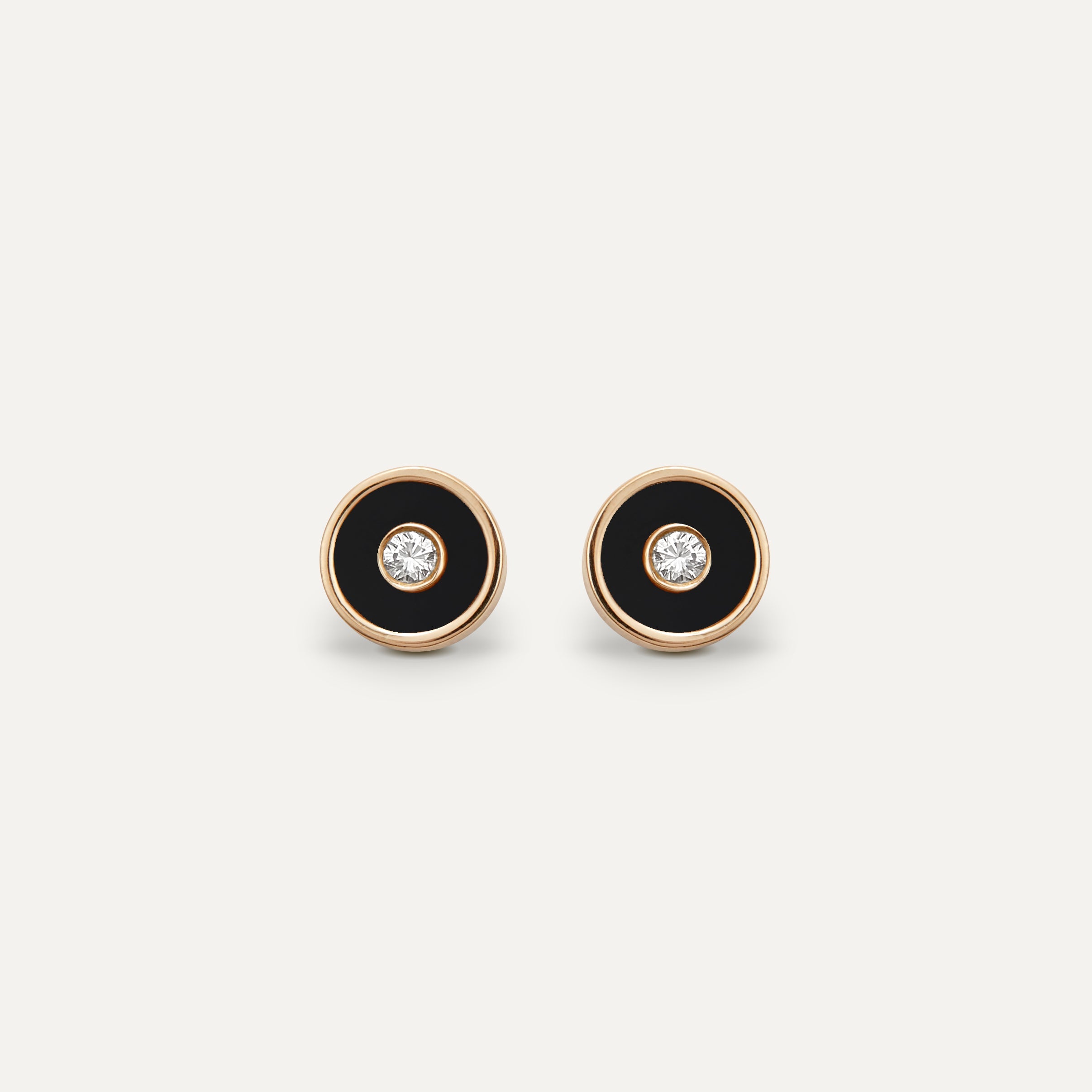 Les Clous N.1, Onyx and Diamond earrings