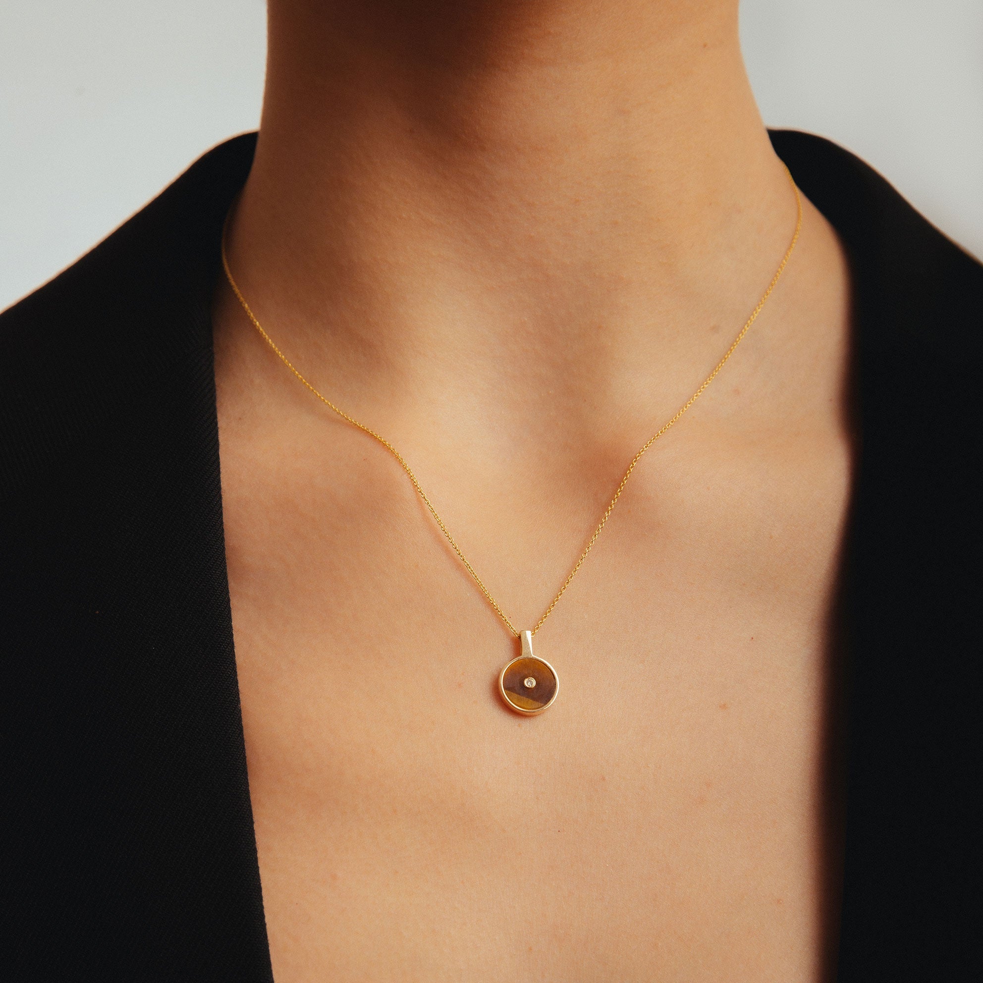 Le Collier N.1 Tiger Eye & Diamond Necklace