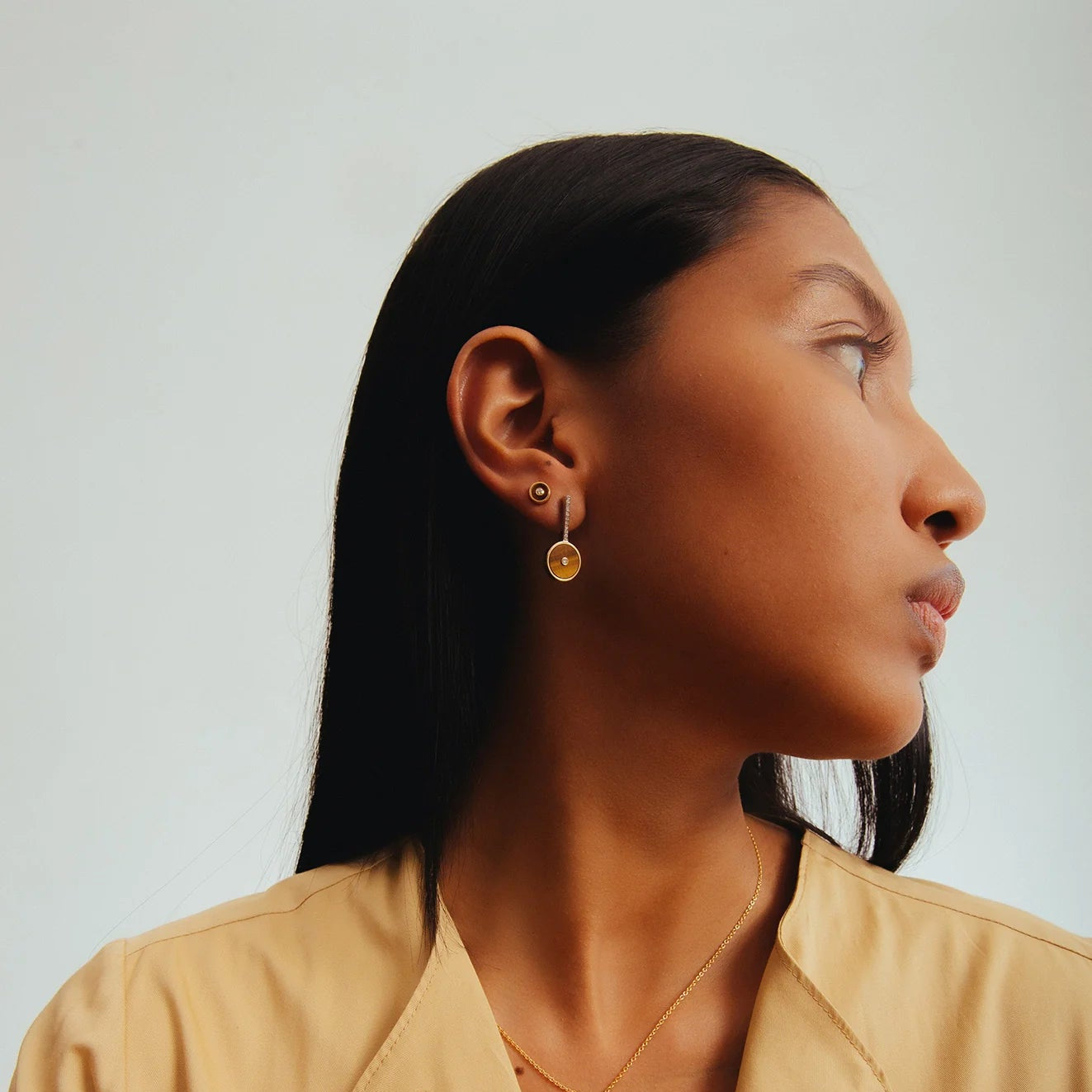 Déco Tiger Eye & Diamonds Earrings