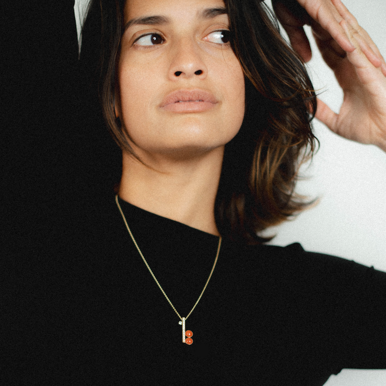 Clé N.3 Gold and Coral necklace