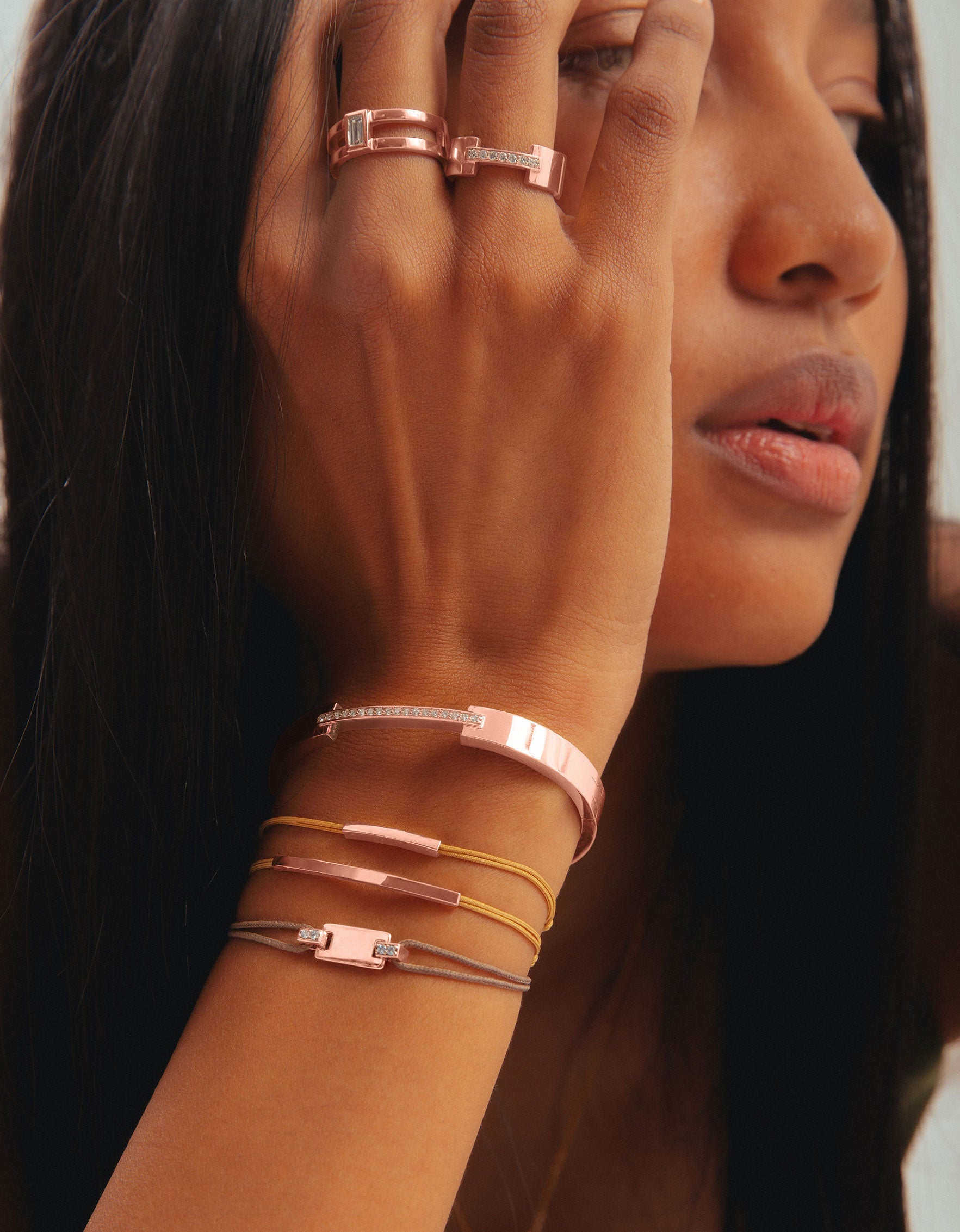 La Gourmette Rose Gold & Diamonds Bracelet