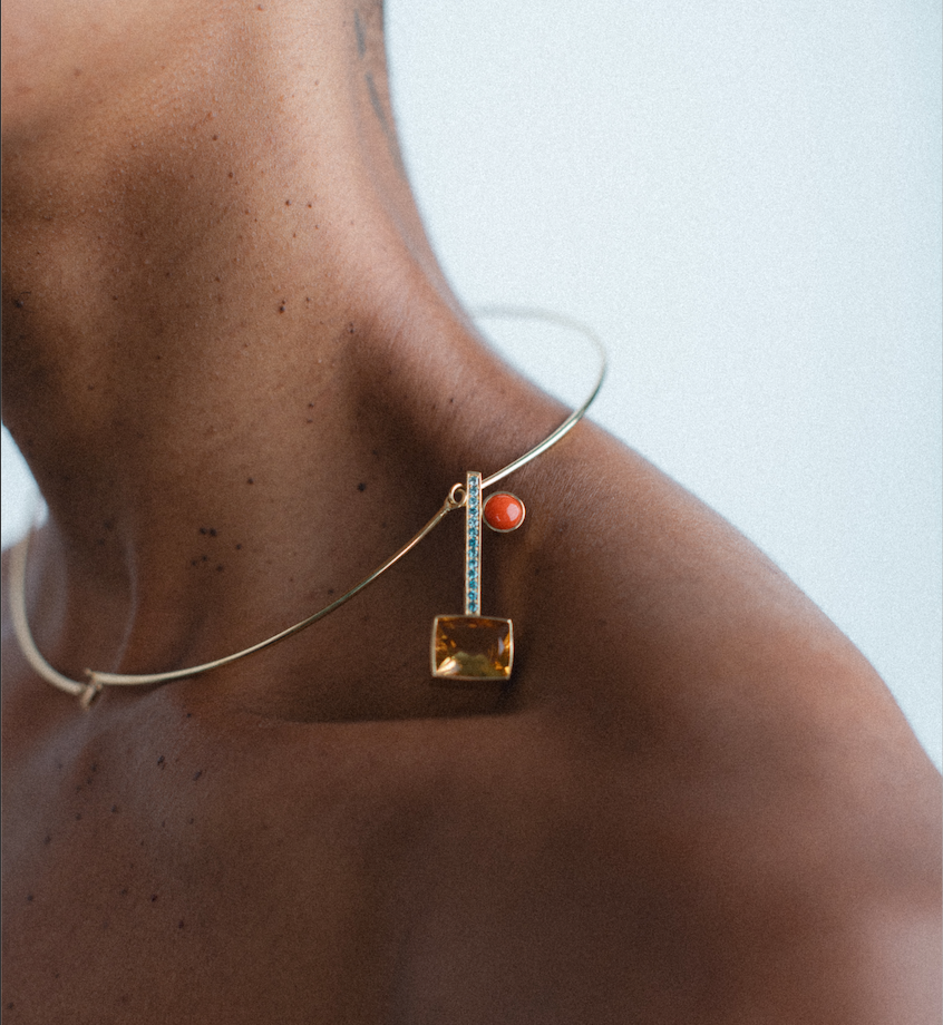Clé N.2 Gold and Citrine necklace