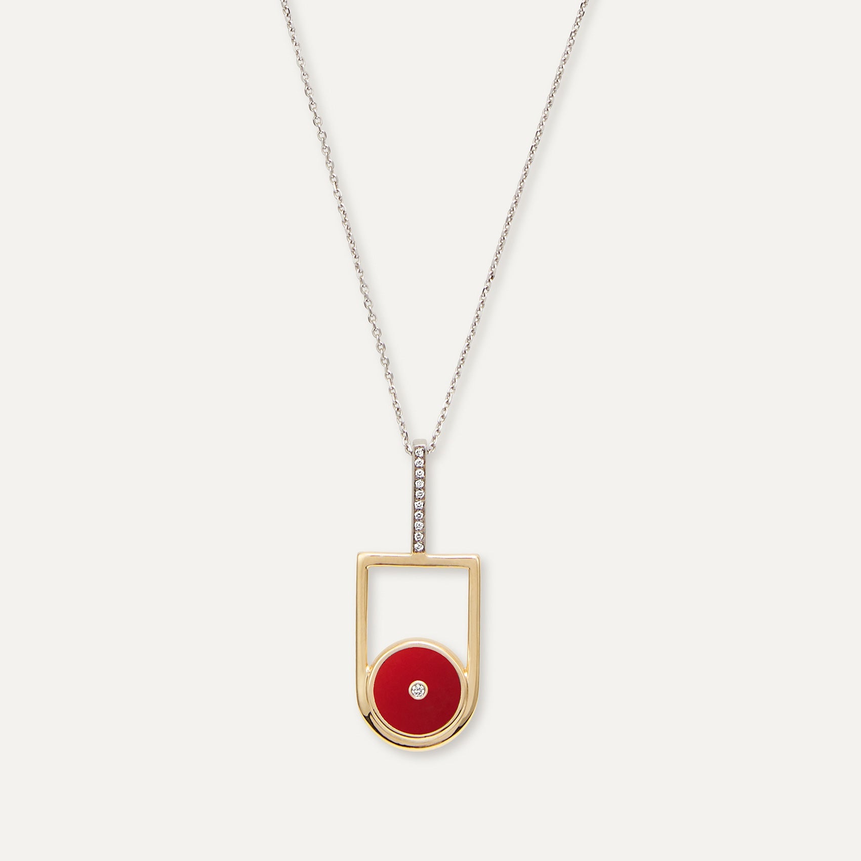 Déco Carnelian & Diamonds Necklace
