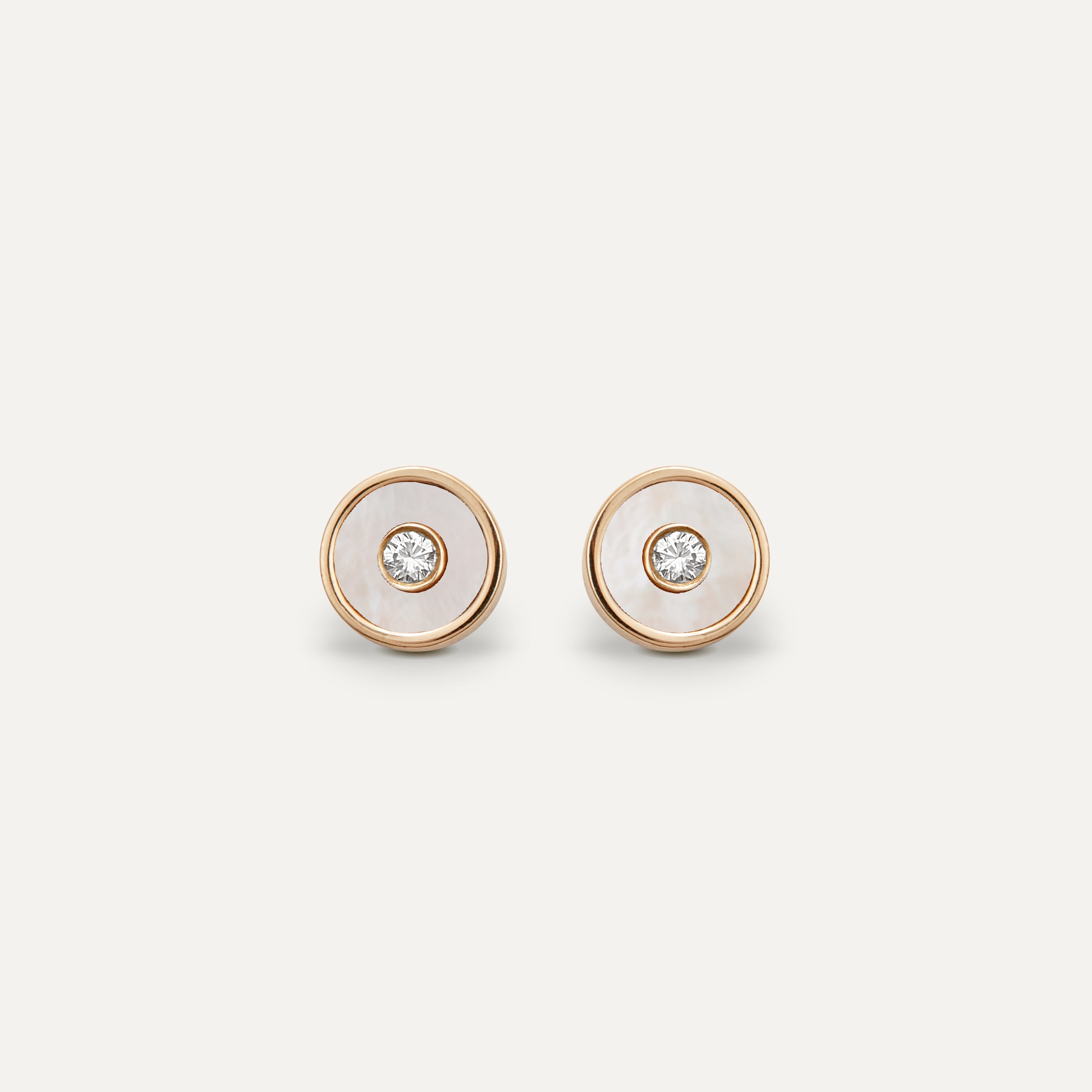 Les Clous N.1, Mother of Pearl and Diamond earrings