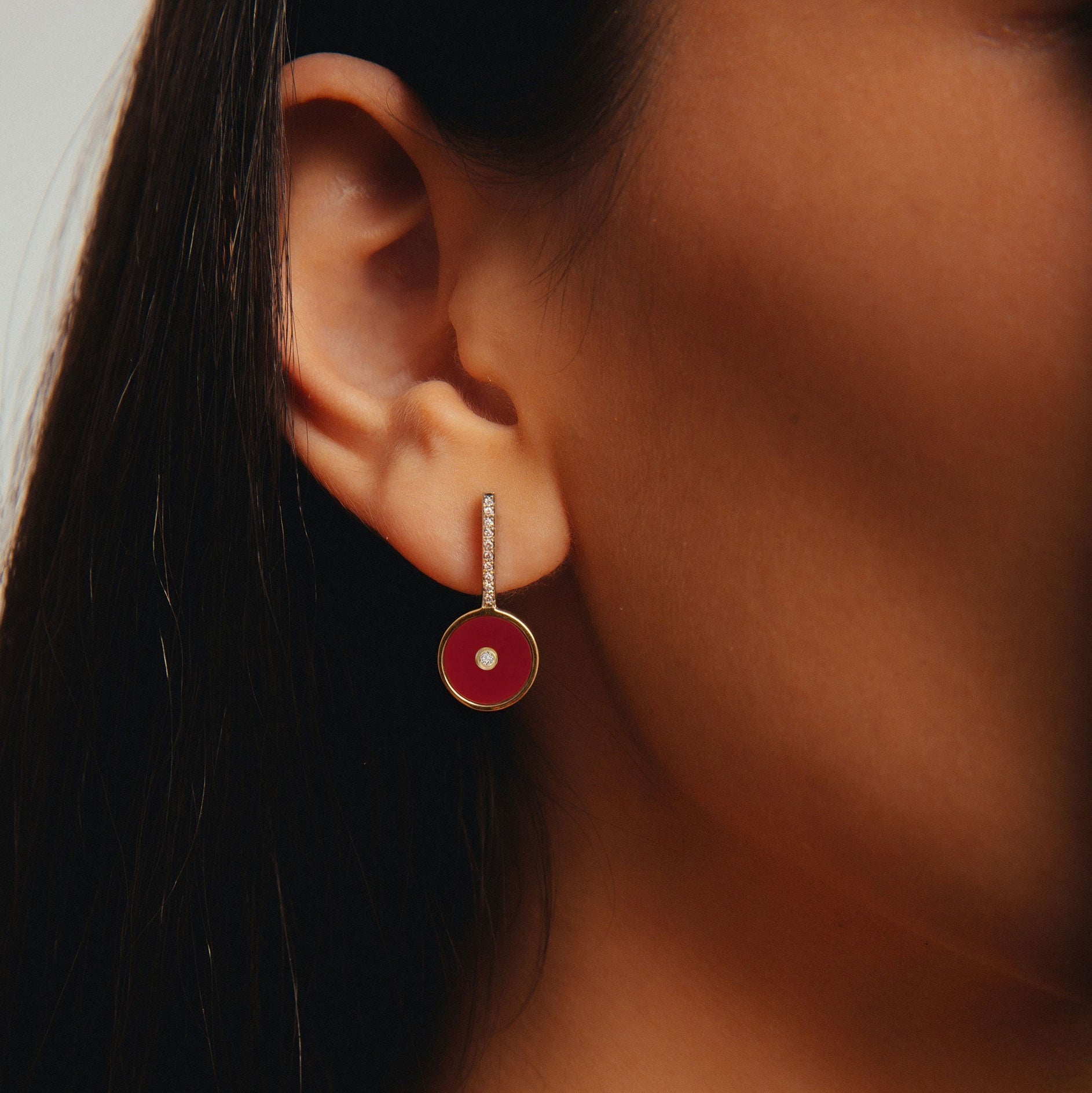 Déco Carnelian & Diamonds Earrings